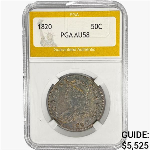 1820 Capped Bust Half Dollar PGA AU58