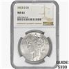 Image 1 : 1923-D Silver Peace Dollar NGC MS61