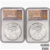 Image 1 : [2] 2020-2021 American 1oz Silver Eagles NGC MS70