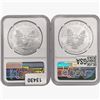 Image 2 : [2] 2020-2021 American 1oz Silver Eagles NGC MS70