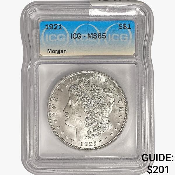1921 Morgan Silver Dollar ICG MS65