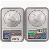 Image 2 : [2] 2021 American 1oz Silver Eagles NGC MS70 1st I