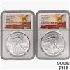 Image 1 : [2] 2021 American 1oz Silver Eagles NGC MS70 1st I