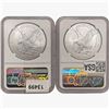 Image 2 : [2] 2021 American 1oz Silver Eagles NGC MS70 1st I