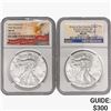 Image 1 : [2] American 1oz Silver Eagles NGC MS69/70 1st Iss