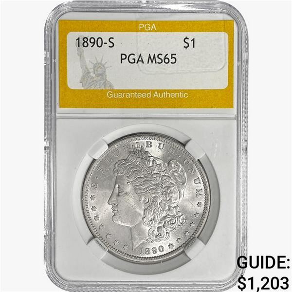 1890-S Morgan Silver Dollar PGA MS65