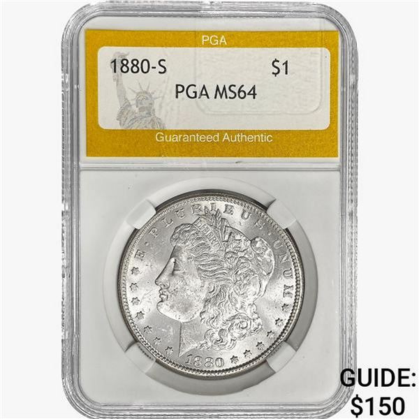 1880-S Morgan Silver Dollar PGA MS64