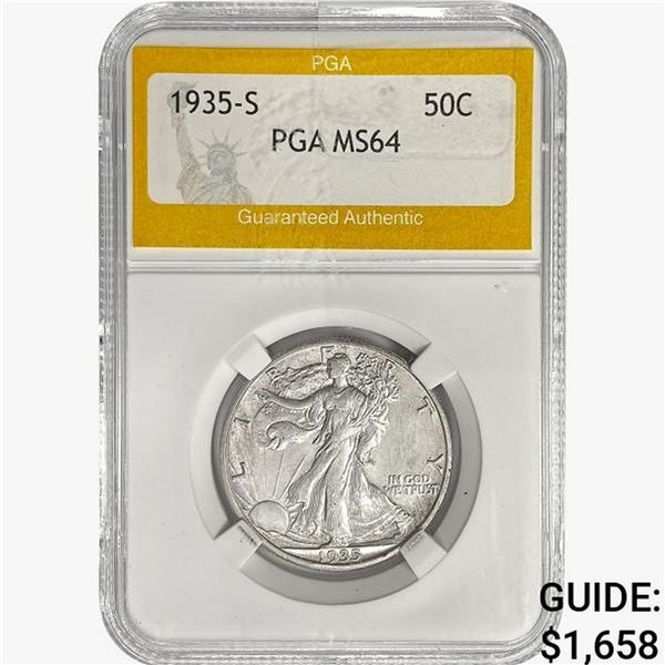 1935-S Walking Liberty Half Dollar PGA MS64
