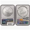 Image 2 : [2] American 1oz Silver Eagles NGC MS70 [2016, 202