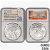 Image 1 : [2] American 1oz Silver Eagles NGC MS69/70 [2014-S