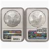 Image 2 : [2] American 1oz Silver Eagles NGC MS69/70 [2014-S