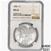 Image 1 : 1886 Morgan Silver Dollar NGC MS63
