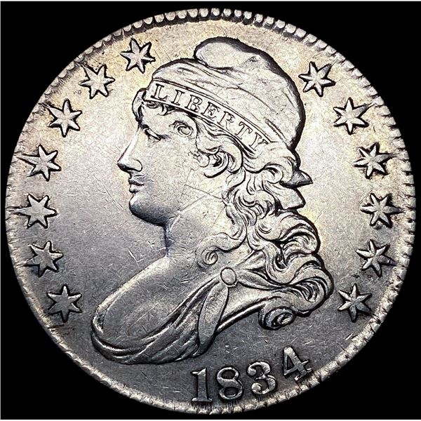 1834 Capped Bust Half Dollar NEARLY UNCIRCULATED