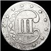 Image 2 : 1853 Silver Three Cent CLOSELY UNCIRCULATED