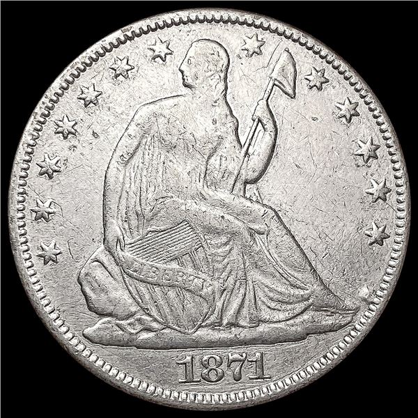 1871-S Seated Liberty Half Dollar NEARLY UNCIRCULA