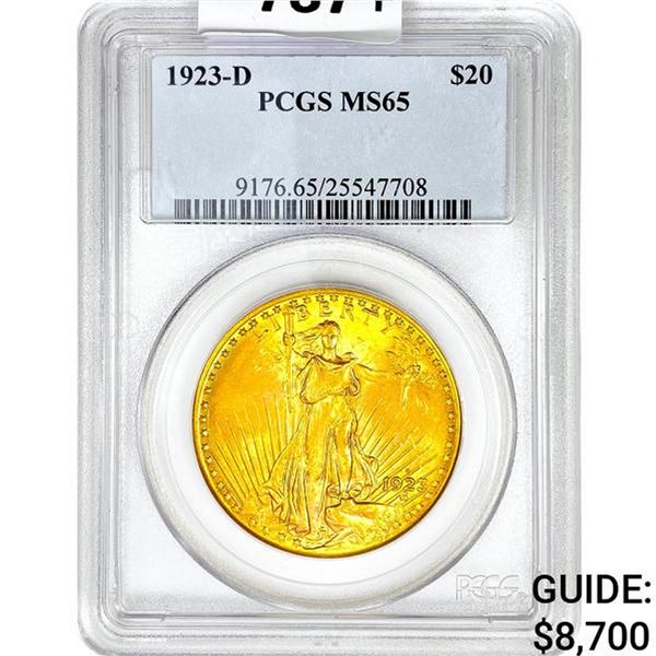 1923-D $20 Gold Double Eagle PCGS MS65