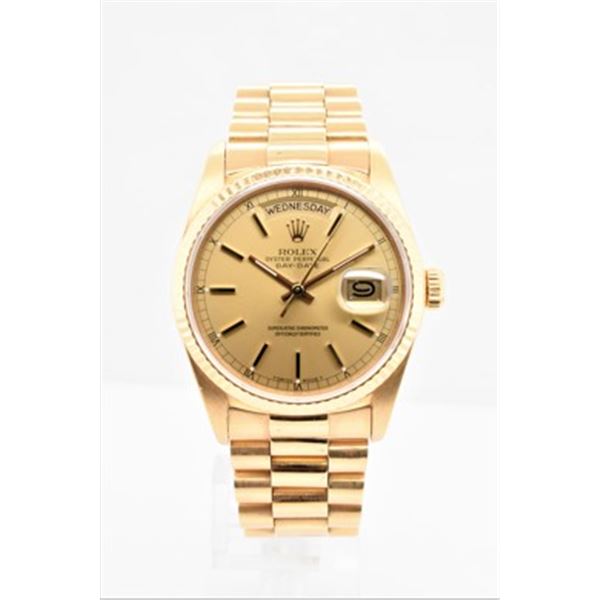 Pre-owned ROLEX DAY-DATE Model #18038 Y/G 36mm