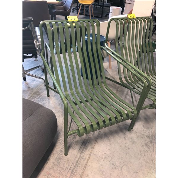 HAY PALLISSADE OLIVE GREEN HIGH BACK LOUNGE CHAIR, RETAIL PRICE $915