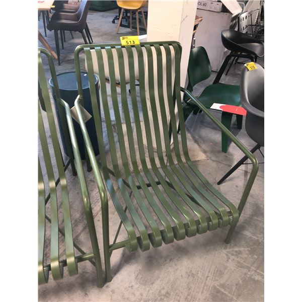 HAY PALLISSADE OLIVE GREEN HIGH BACK LOUNGE CHAIR, RETAIL PRICE $915