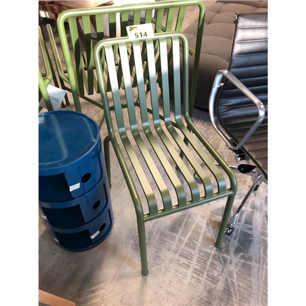 HAY PALISSADE OLIVE GREEN PATIO SIDE CHAIR, RETAIL PRICE $415