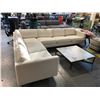 Image 1 : HERMAN MILLER WHITE 96" X 122" SECTIONAL SOFA (SMALL RIP IN ARM)