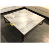 Image 1 : DESIGN WITHIN REACH KRUSIN MARBLE/WALNUT 35" X 35" COFFEE TABLE, RETAIL PRICE $ 6,125