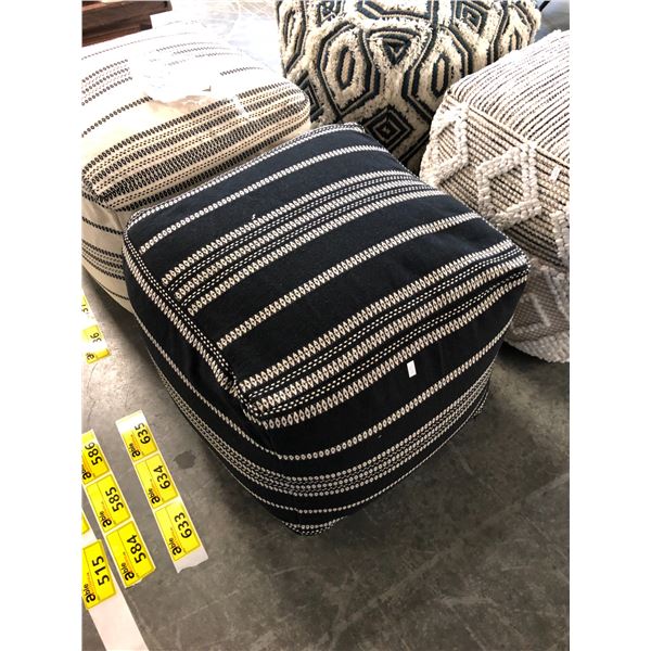 STYLE IN FORM BARCELONA BLACK STRIPED POUF