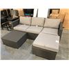 Image 1 : PATIOFLARE EMMETT PATIO SOFA SET, GREY WICKER AND LIGHT GREY CUSHIONS, RETAIL PRICE $1,499