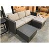 Image 2 : PATIOFLARE EMMETT PATIO SOFA SET, GREY WICKER AND LIGHT GREY CUSHIONS, RETAIL PRICE $1,499