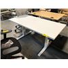 Image 1 : FULLY WHITE 58" X 30" ELECTRIC SIT/STAND COMPUTER TABLE