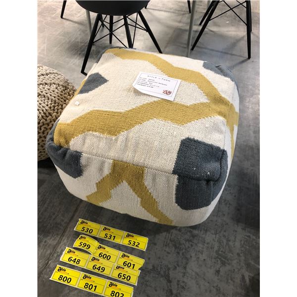 STYLE IN FORM BARCELONA MULTI-MUSTARD POUF