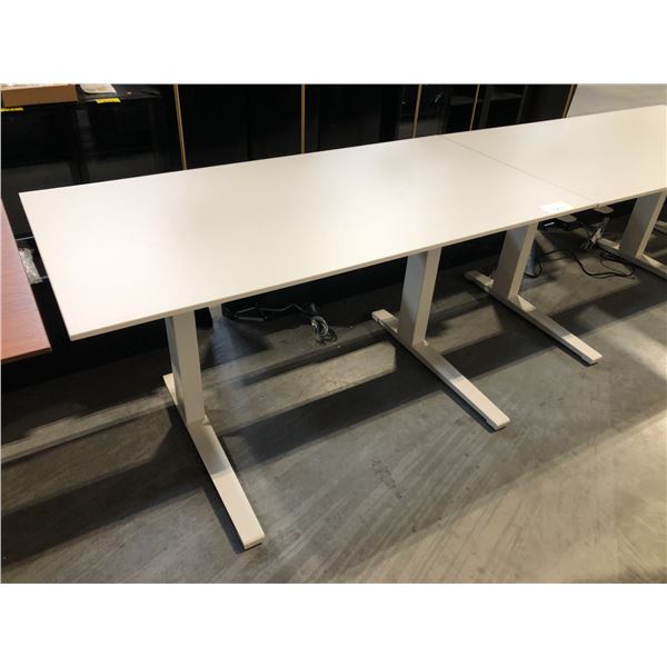 DESIGN WITHIN REACH 60" X 30" ELECTRIC WHITE RENEW SIT-TO-STAND DESK, RETAIL PRICE $3,585