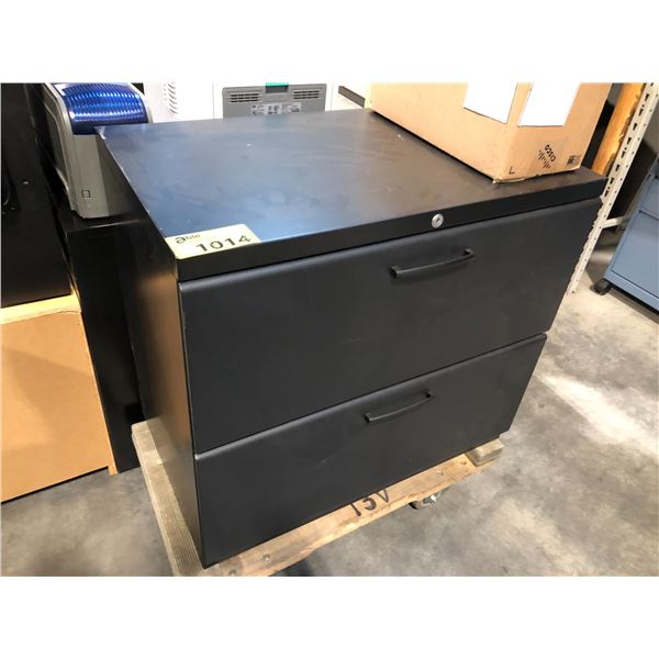 BLACK 2 DRAWER LATERAL FILE CABINET