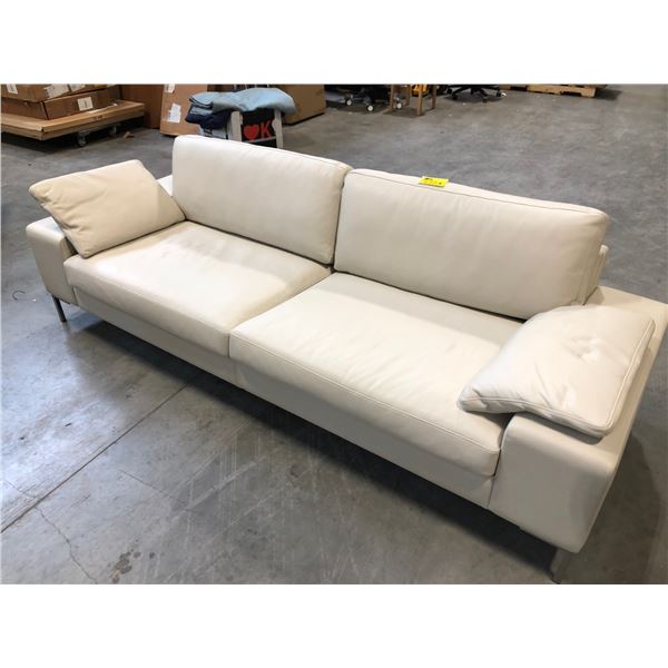 HJELLE ARENA FOSSIL PRESCOTT LEATHER 96" SOFA, RETAIL PRICE $ 10,022