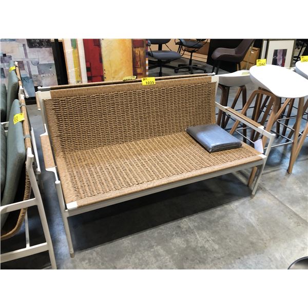 DESIGN WITHIN REACH SOMMER OUTDOOR COLLECTION 2 SEAT SOFA WITH COVER, RETAIL VALUE $3,260