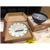 Image 1 : 1 HAY ANALOG WHITE WALL CLOCK AND 1 DESIGN WITHING REACH HEMISPHERE CLOCK (CONDITION ISSUES)