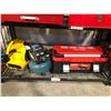 Image 1 : TOOL BOX INCLUDING CONTENTS, ANVIL 2G PANCAKE AIR COMPRESSOR AND SHOP AIR 500 AIR MOVER