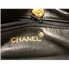 Image 6 : CHANEL BLACK LEATHER QUILTED PURSE WITH GOLD CHAIN STRAP AND FRINGE, MADE IN ITALY -