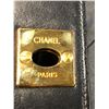 Image 8 : CHANEL BLACK LEATHER QUILTED PURSE WITH GOLD CHAIN STRAP AND FRINGE, MADE IN ITALY -