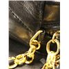 Image 9 : CHANEL BLACK LEATHER QUILTED PURSE WITH GOLD CHAIN STRAP AND FRINGE, MADE IN ITALY -