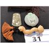 Image 2 : LOT OF MISC JADEITE INCLUDING BELT BUCKLE, PENDANT AND MORE