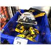 Image 1 : BIN OF DEWALT POWER TOOLS INCLUDING CIRCULAR SAW, NAIL GUN, GRINDER AND MORE