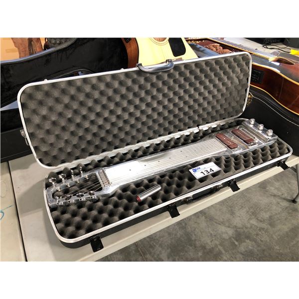 LAP STEEL 8 STRING ELECTRIC GUITAR IN HARD CASE - Able Auctions