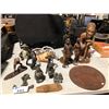 Image 1 : WOOD & SOAP STONE CARVED FIGURES AND MISC DECOR