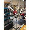 Image 1 : LIGHTED TWIG TREE WITH STAND AND DECOR WITH MISSING POWER SOURCE