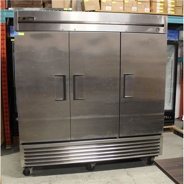 TRUE STAINLESS STEEL 3-DOOR COOLER ON CASTERS