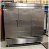 Image 1 : TRUE STAINLESS STEEL 3-DOOR COOLER ON CASTERS