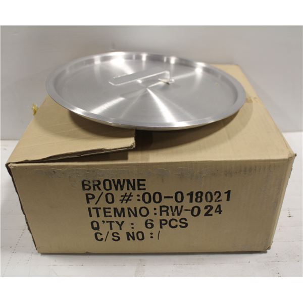 CASE OF 7 NEW REDWARE 12" ALUMINUM STOCK POT LIDS