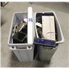 Image 1 : 2 GREY BINS FULL OF RESTAURANT MISCELLANEOUS