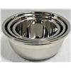 Image 2 : 3 NEW STAINLESS STEEL MIXING BOWLS - 7"-8.5"-10"